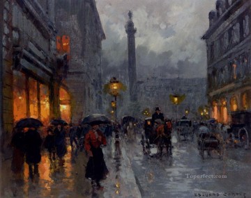 風景 Painting - 雨のECプレイス ヴァンドーム パリジャン